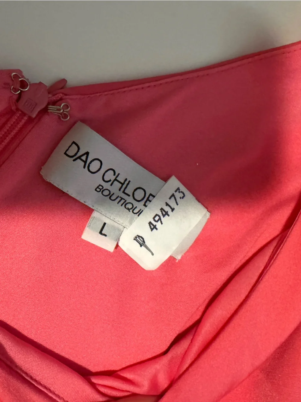 One-Shoulder Coral Ruffle Mini Dress - Picture 2 of 3